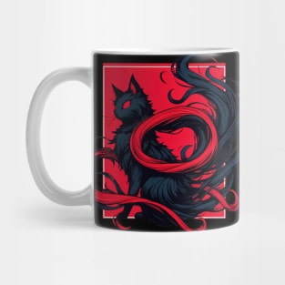 Cool Abstract Art Black Cat Demon Mug